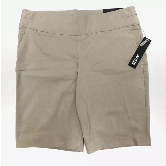 womens mid rise bermuda shorts